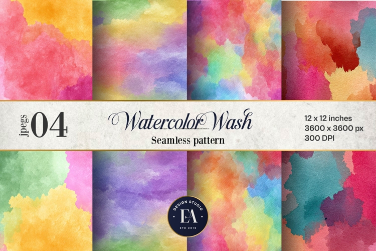 Watercolor Wash Digital Paper | Seamless Rainbow Texture