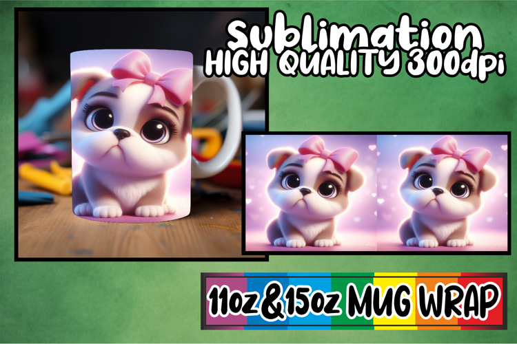 Unique adventures 11oz 15oz sublimation wrap, 3D Dog