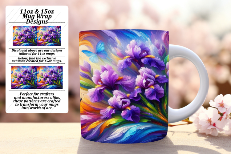 Happy 11oz Mug Wrap Png Template , Flowers