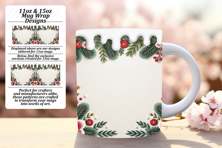 Artful 11oz Mug Wrap Png Template , Christmas