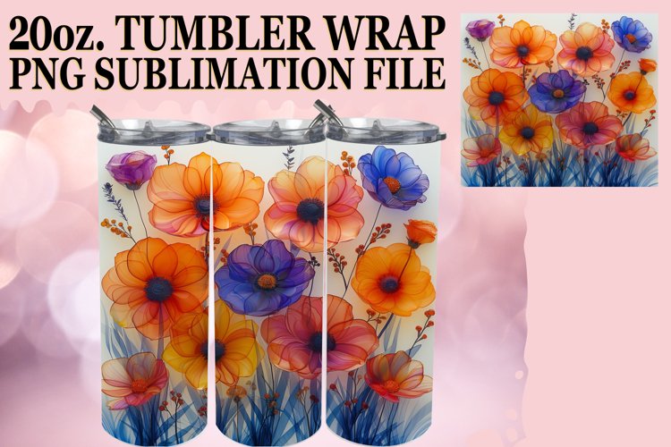 Beautiful Flower Pattern Tumbler Wrap for Spring