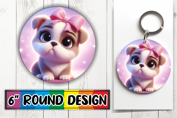 Joyful Circle Ornaments PNG Magic, 3D Dog