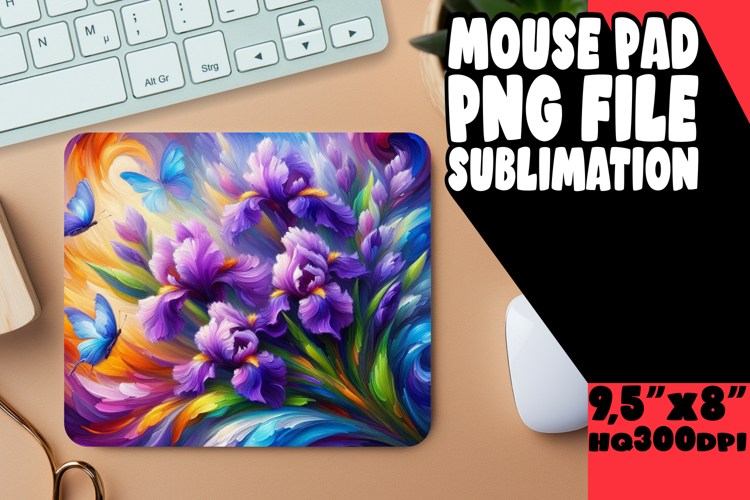 Radiant Mouse Mat PNG Style, Flowers