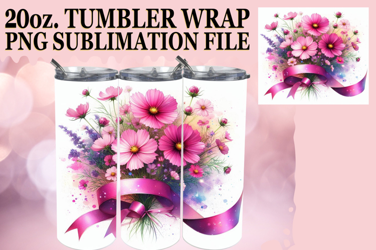 Unique adventures 20oz tumbler wrap, Flowers example image 1