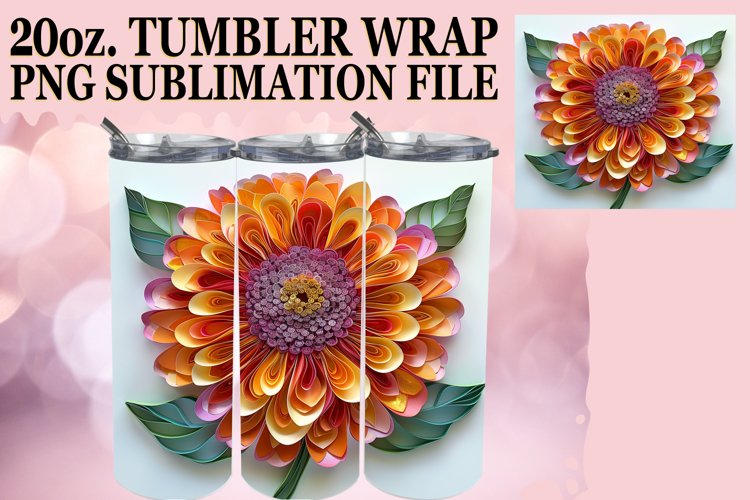 Colorful 3D Blossom Tumbler Sublimation