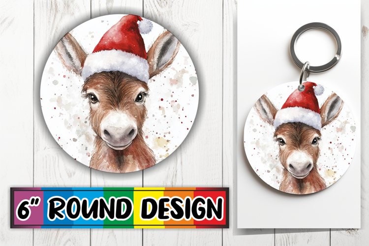 Playful Round Design for Keychains , Holiday Animals
