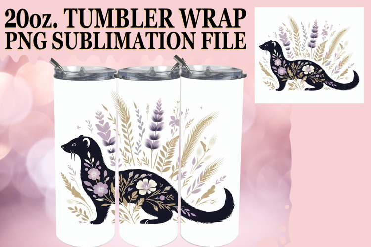 Vibrant Nights 20oz tumbler wrap, Flower Animals