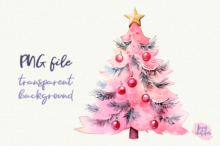 Pink Christmas Tree PNG | Coquette Christmas Clipart