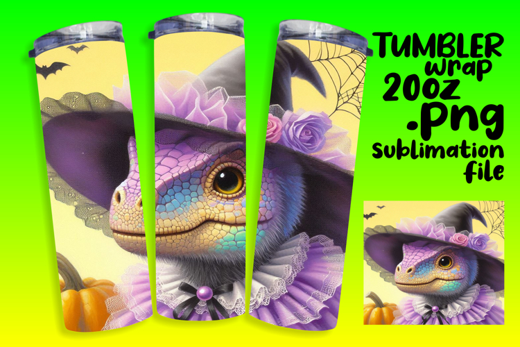 RADIANT 20oz Tumbler Wrap , Halloween Dino