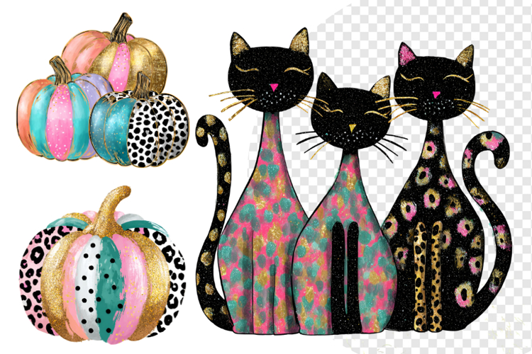 Coquette Sparkly Halloween Clipart example image 1