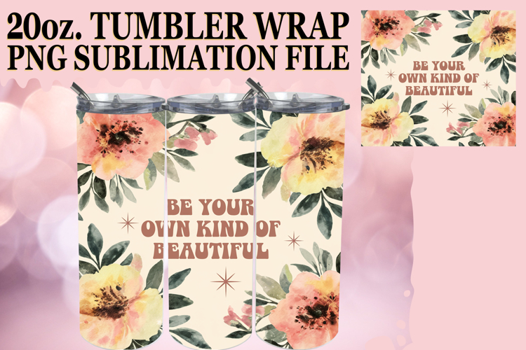 ENCHANTED MEMORIES 20oz TUMBLER WRAP, Flower Quote