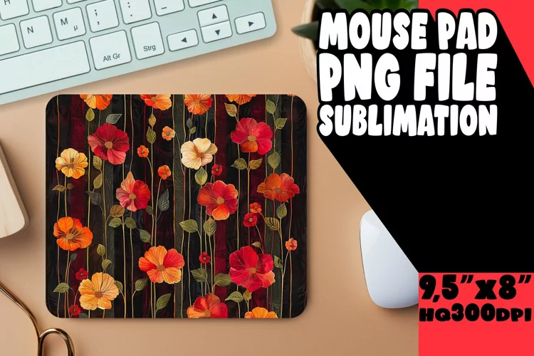 Vibrant Blossom Desk Mat - Colorful Workspace Essential