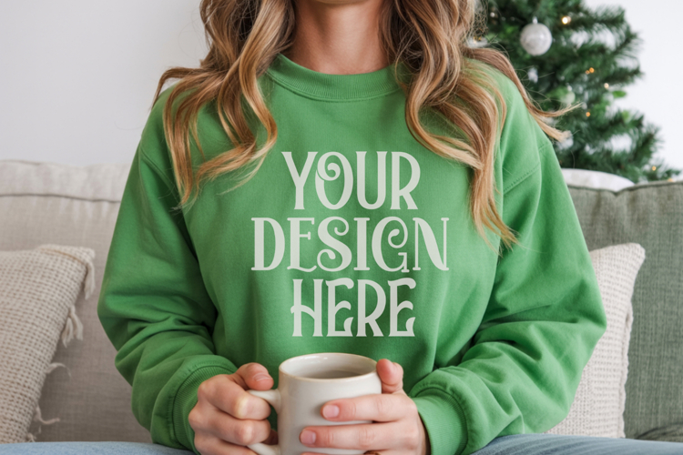 Christmas Gildan 18000 Irish Green Crewneck Sweatshirt Mocku