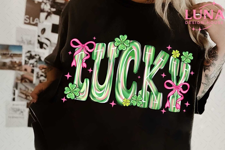 Lucky Shamrock Png, Blessed Vibes Png