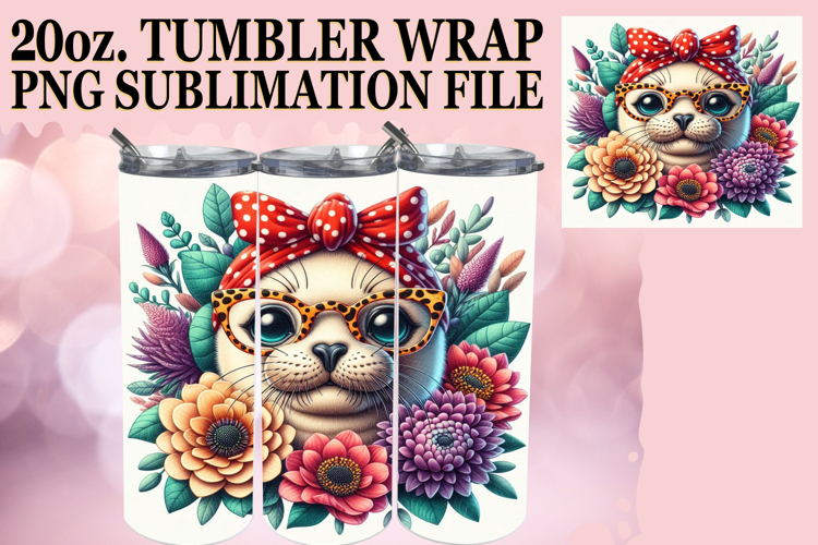 Vibrant Journeys 20oz tumbler wrap, Cute Animals