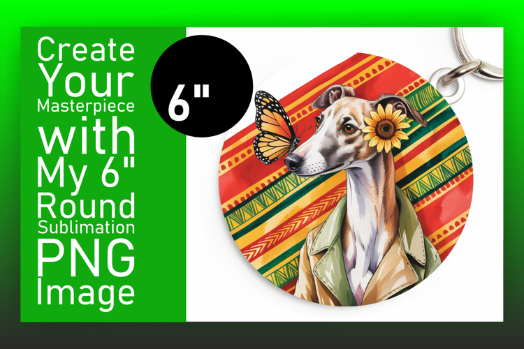 Dynamic Round Design for Keychains , Cute Dog