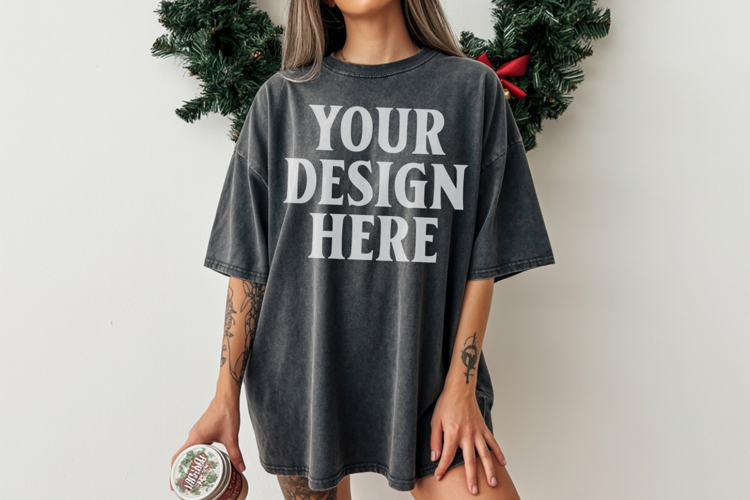Pepper Christmas Comfort Colors 1717 TShirt Mockup, CC 1717