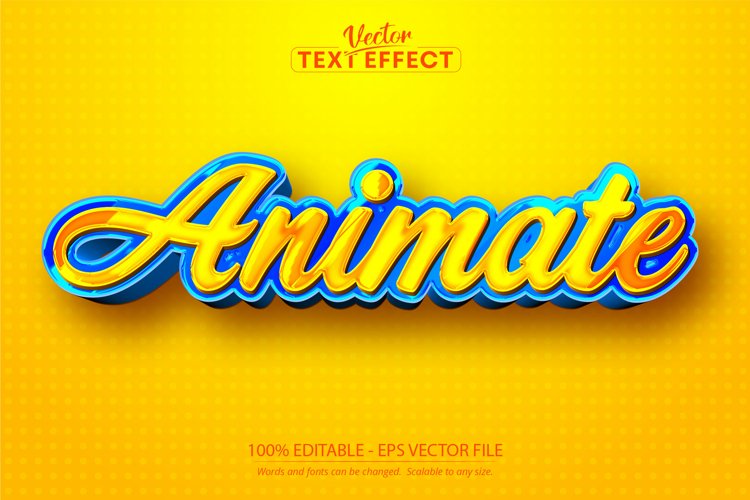 Cartoon text effect, editable animate text and comic text