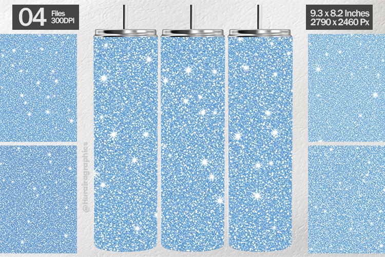 Ice Blue Glitter Tumbler Wrap| Tumbler Sublimation