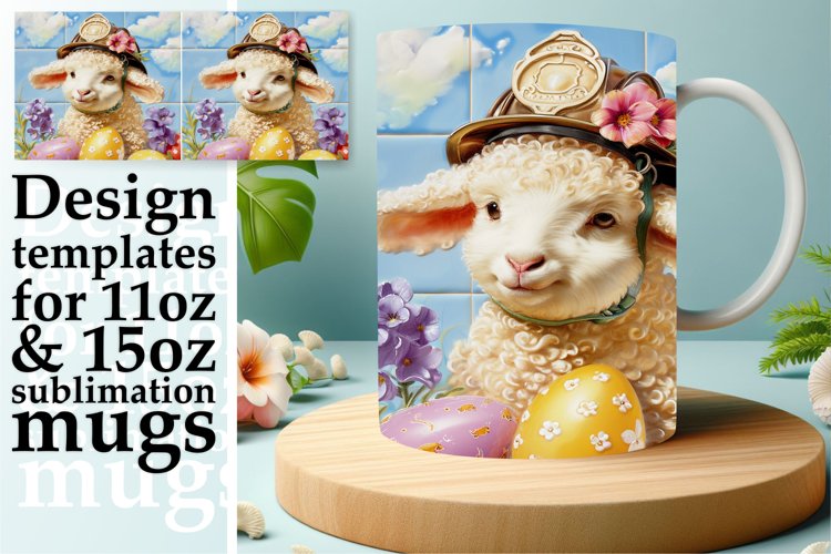 Charming 3D Easter Bunny Wrap Sublimation 11oz
