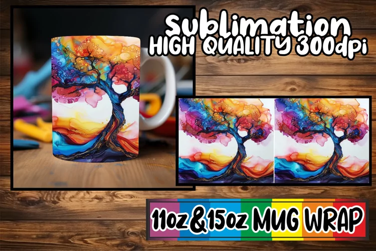 Spring Blossom Bliss Mug Wrap - Sublimation 11oz 15oz