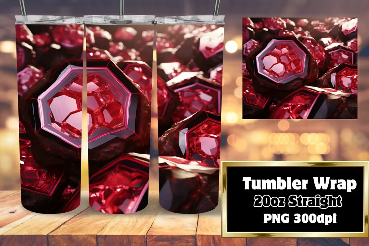 Agate 3D Sublimation Tumbler Wrap 20oz Glitz