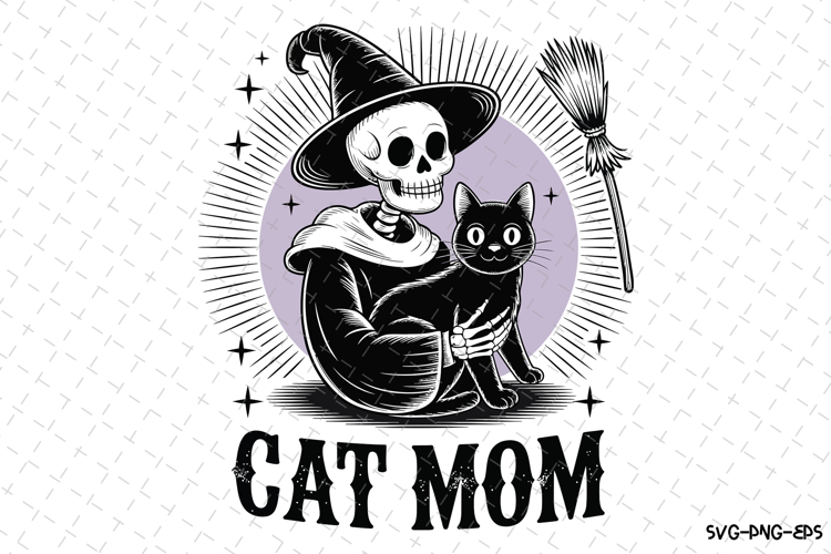 Cat Mom Svg | Halloween Svg | Svg Cut Files example image 1