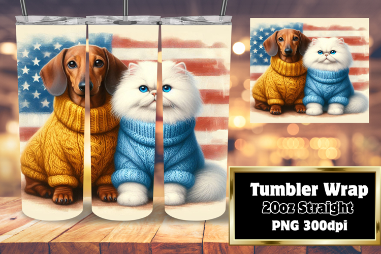 20oz Tumbler Design for Creative Gifts , Dog and cat
