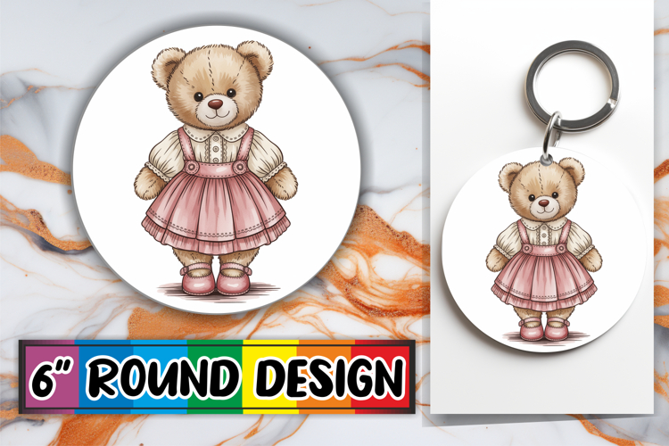 Luminous Circle Ornaments Sublimation, Teddy Bear