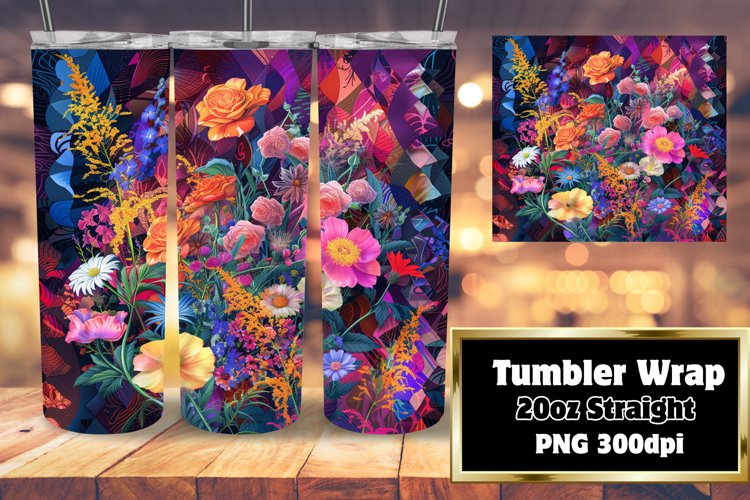 Embroidered 3D Pattern Tumbler Sleeve