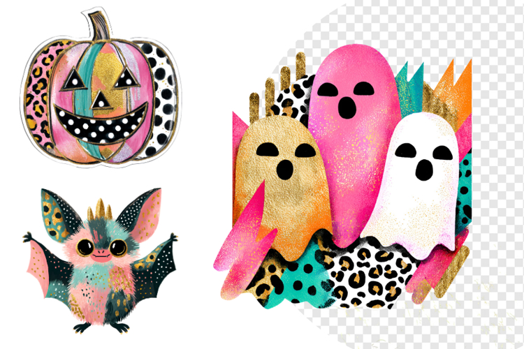 Coquette Sparkly Halloween Clipart example image 1