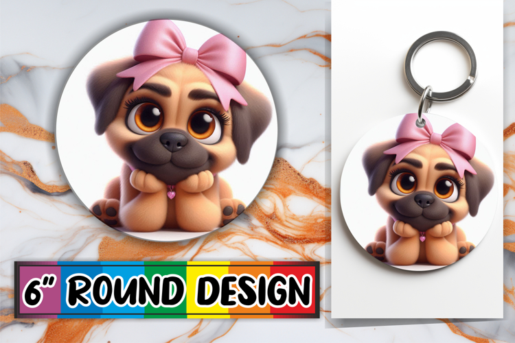 Sweet Coaster Designs for Cars PNG, 3D Dog