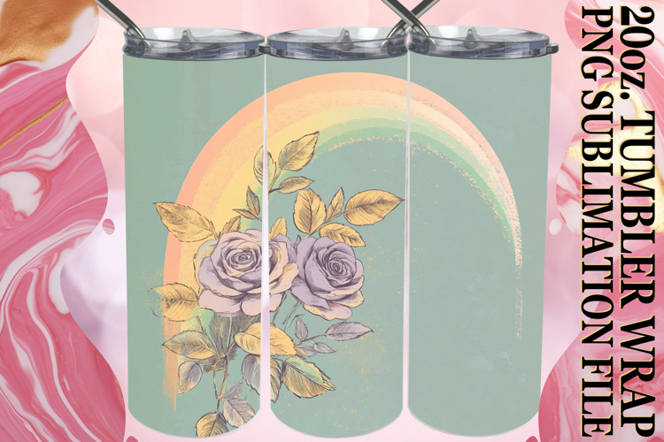 Heartfelt Moments 20oz tumbler wrap, Rainbow example image 1