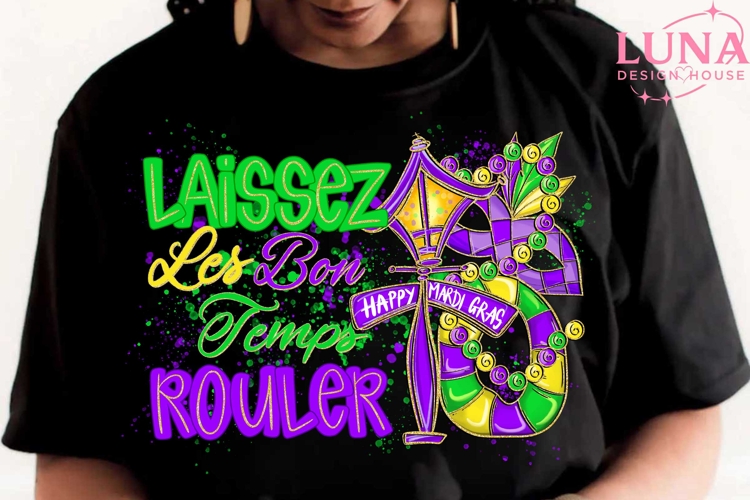Glitter Laissez Les Bon Temps Rouler png, Mardi gras Png