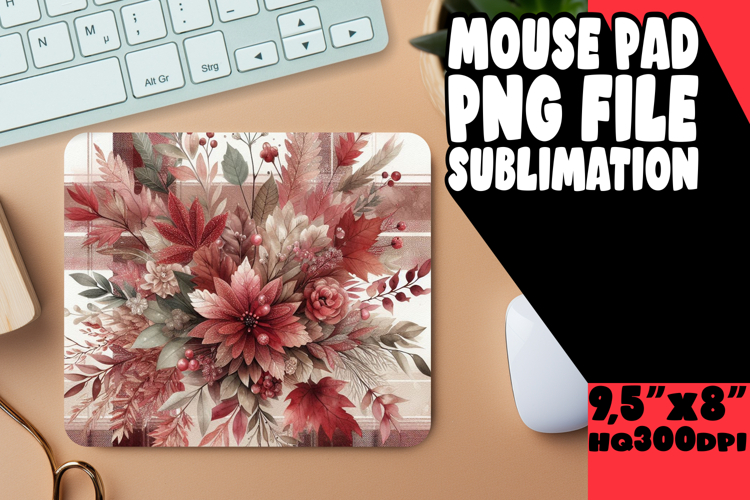 Bright Desk Pad Sublimation Design, Autumn Flower