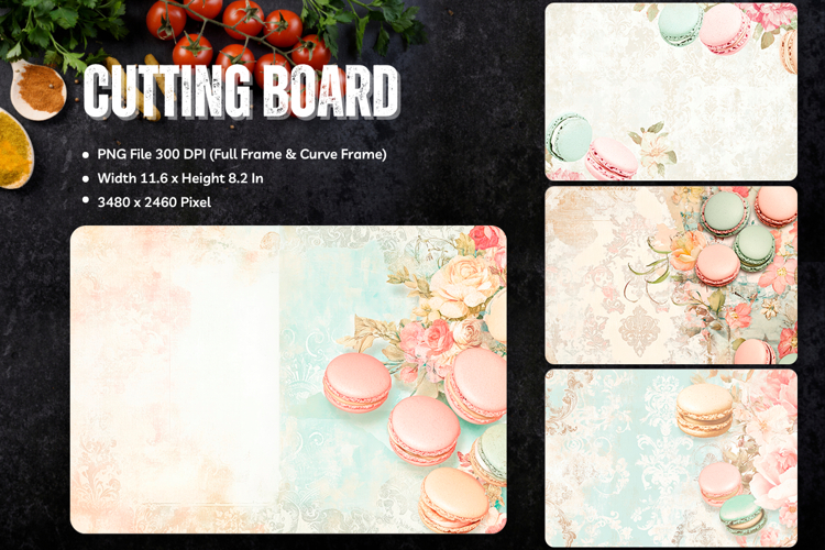Macarons Cutting Board Sweet Chopping Board Kitchen Decor136