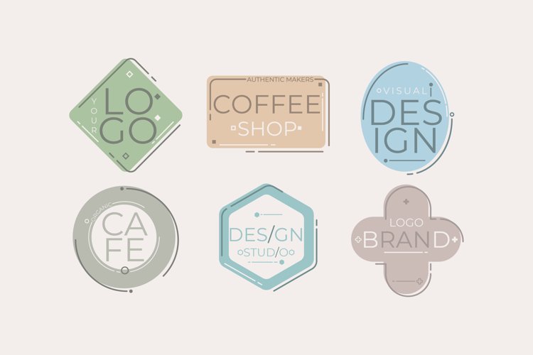 Minimal Logo Collection With Pastel Colors example image 1