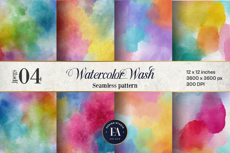 Watercolor Wash Digital Paper | Seamless Rainbow Texture