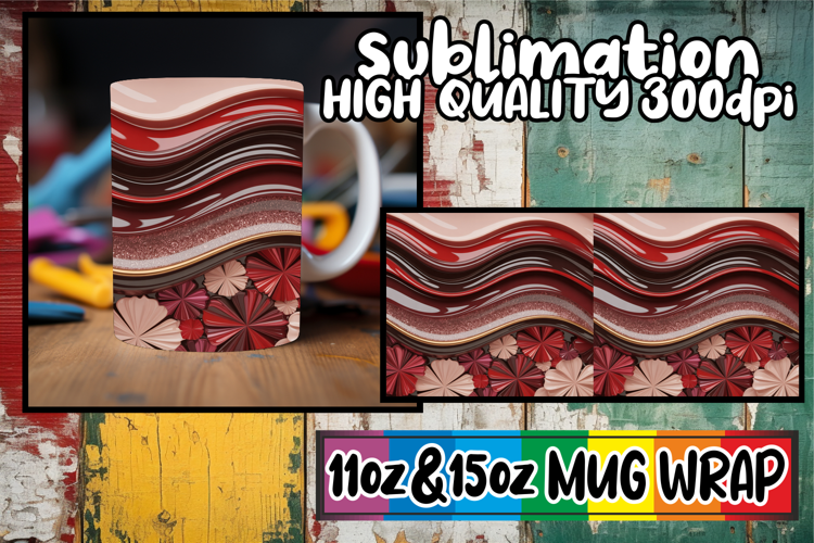 Colorful dreams 11oz 15oz sublimation wrap, Pattern