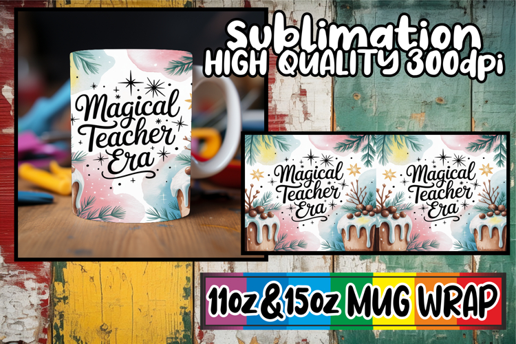 Graceful days sublimation mug wrap, Teacher