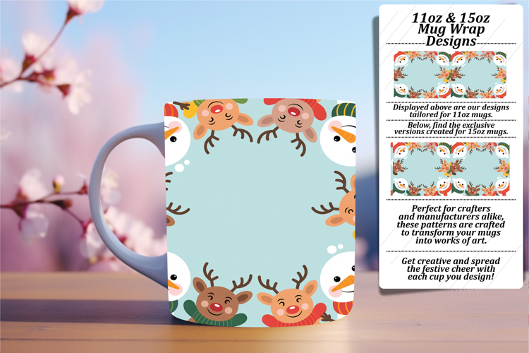 Stunning 11oz Mug Wrap Png Artwork , Christmas