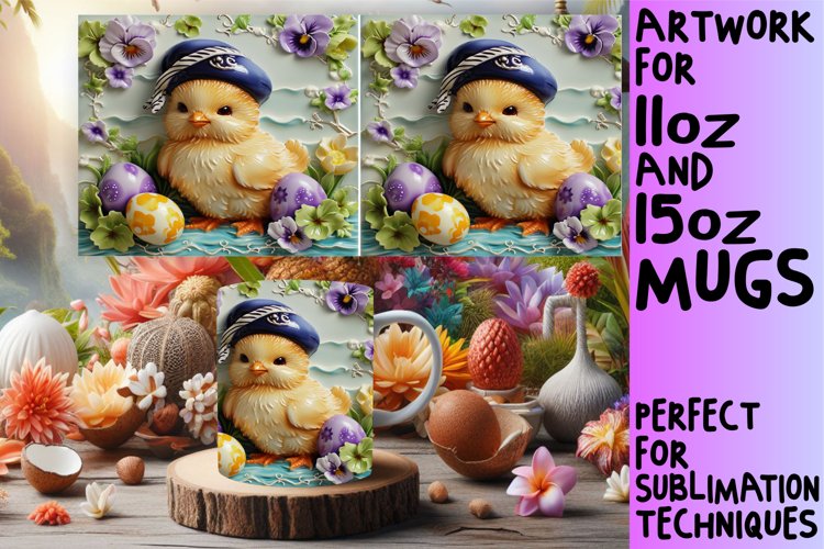 Playful Springtime Bunny Mug Design 15oz