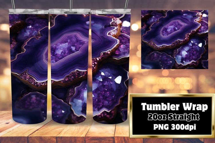 3D Agate Geode Tumbler 20oz Sublimation Shine example image 1