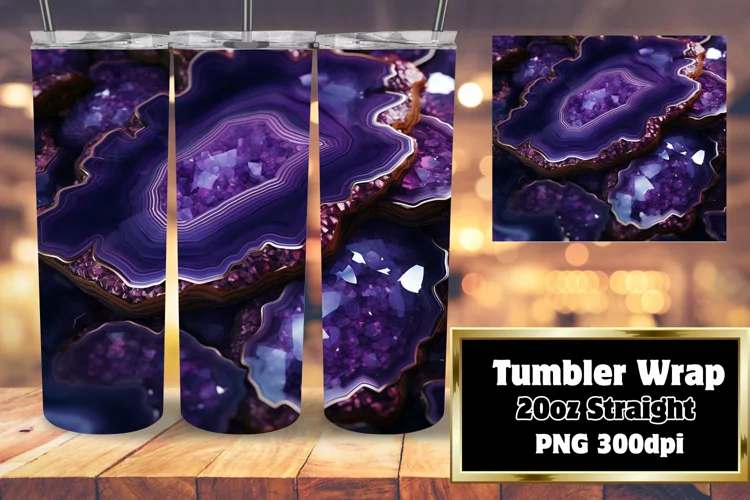 3D Agate Geode Tumbler 20oz Sublimation Shine