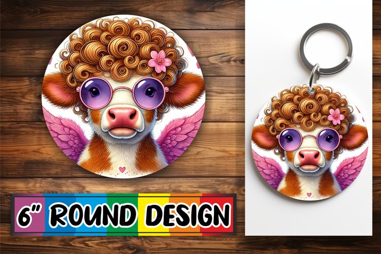 Playful Circle Car Coaster Sublimation, Valentines