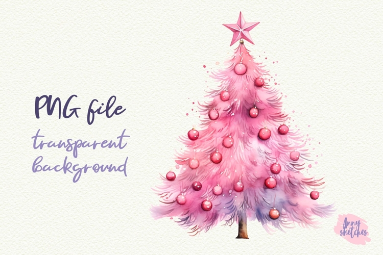 Pink Christmas Tree PNG | Coquette Christmas Clipart
