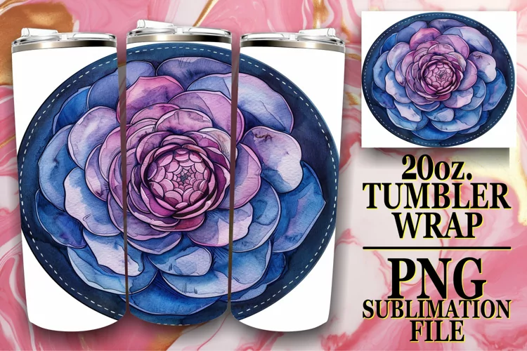 Spring Denim Blossom Tumbler Sublimation 20oz