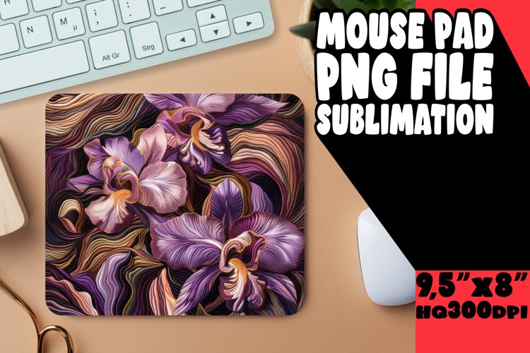 Radiant Flower Embroidery Mouse Pad Sublimation