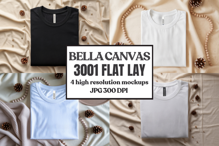 Bella Canvas 3001 Flat Lay T-Shirt Mockup