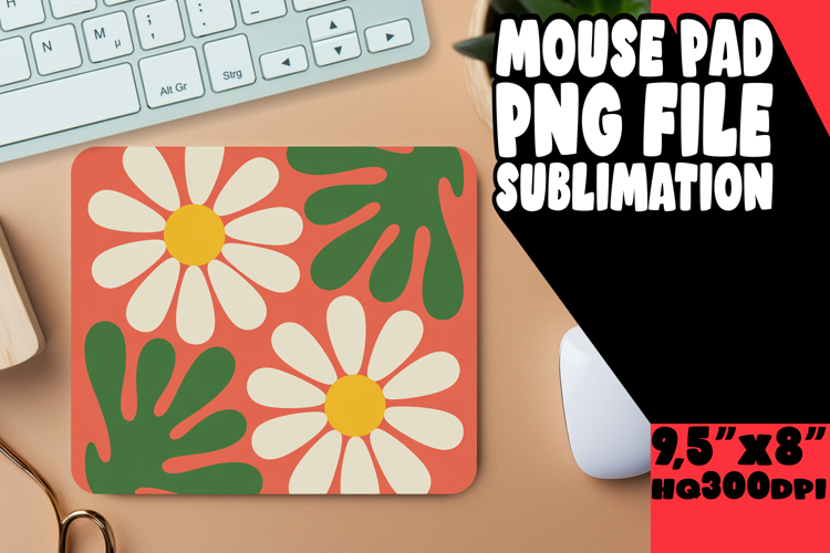 Luminous Mouse Mat Sublimation, Flowers